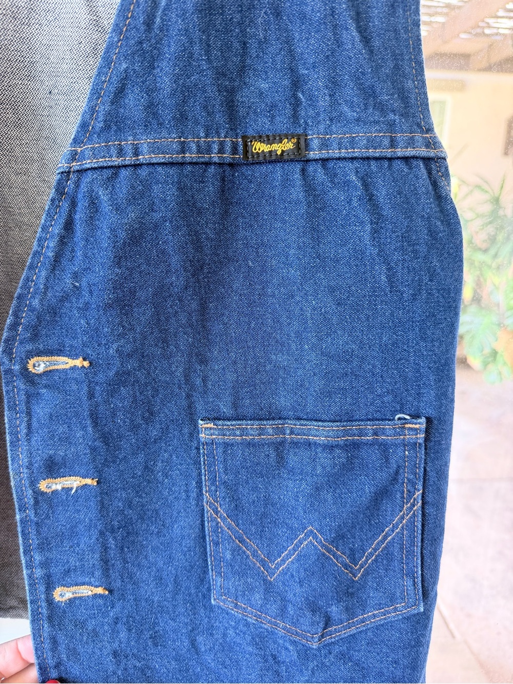 Wrangler Blue Denim Jacket with Tan Patch